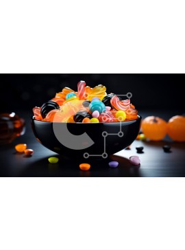 Σετ των 2 Intra Συλλεκτικό Ξύλινο Παζλ Plywood  4mm - Πολύχρωμο μπολ καραμέλας με Gummy Bears, Gummy Worms και Gummy Fish Σε Ξύλινο Κουτί - Διαστάσεις: 10x10 cm – 25 κομμάτια