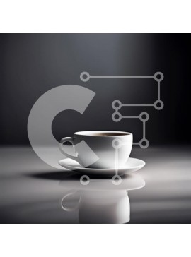 Σετ των 2 Intra Συλλεκτικό Ξύλινο Παζλ Plywood  4mm - Μινιμαλιστικό λευκό φλιτζάνι καφέ σε πιατάκι με σκούρο φόντο Σε Ξύλινο Κουτί - Διαστάσεις: 10x10 cm – 25 κομμάτια