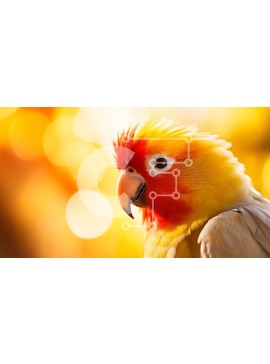 Intra Συλλεκτικό Ξύλινο Παζλ Plywood  4mm - Πολύχρωμος παπαγάλος που στέκεται στην πέρκα με τα έντονα φώτα Σε Ξύλινο Κουτί - Διαστάσεις: 10x10 cm – 25 κομμάτια