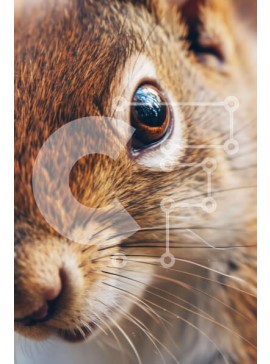 Σετ των 2 Intra Συλλεκτικό Ξύλινο Παζλ Plywood  4mm - Κοντινό πλάνο περίεργος καφέ σκίουρος Σε Ξύλινο Κουτί - Διαστάσεις: 10x10 cm – 25 κομμάτια