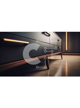 Intra Συλλεκτικό Ξύλινο Παζλ Plywood  4mm - Μοντέρνο μαύρο κομοδίνο με χρυσές πινελιές για μινιμαλιστικό εσωτερικό σχέδιο Σε Ξύλινο Κουτί - Διαστάσεις Puzzle: 10x10 cm – 25 κομμάτια