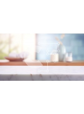 Intra Συλλεκτικό Ξύλινο Παζλ Plywood  4mm - Λευκός Μαρμάρινος Πάγκος με Ορθογώνιο Νεροχύτη Σε Ξύλινο Κουτί - Διαστάσεις Puzzle: 10x10 cm – 25 κομμάτια