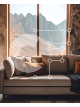 Intra Συλλεκτικό Ξύλινο Παζλ Plywood  4mm - Όμορφο μοντέρνο σαλόνι με εκπληκτική θέα στο βουνό Σε Ξύλινο Κουτί - Διαστάσεις Puzzle: 10x10 cm – 25 κομμάτια