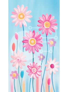 Σετ των 2 Intra Συλλεκτικό Ξύλινο Παζλ Plywood  4mm - Πολύχρωμο μπουκέτο λουλουδιών μαργαρίτας Σε Ξύλινο Κουτί - Διαστάσεις: 10x10 cm – 25 κομμάτια