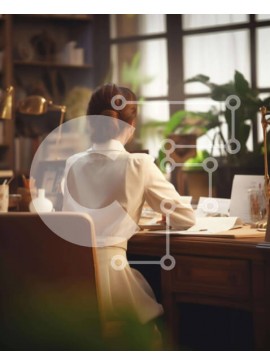 Intra Συλλεκτικό Ξύλινο Παζλ Plywood  4mm - Γυναίκα που εργάζεται στο γραφείο στο χώρο του γραφείου Σε Ξύλινο Κουτί - Διαστάσεις Puzzle: 10x10 cm – 25 κομμάτια