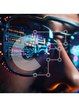 Σετ των 2 Intra Συλλεκτικό Ξύλινο Παζλ Plywood  4mm - Κομψά γυαλιά με σχέδιο τυπωμένου κυκλώματος Σε Ξύλινο Κουτί - Διαστάσεις: 10x10 cm – 25 κομμάτια