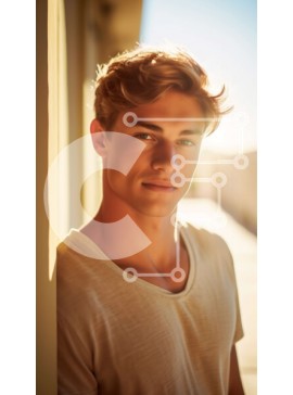 Intra Συλλεκτικό Ξύλινο Παζλ Plywood  4mm - Εικόνα ενός νεαρού άνδρα που στέκεται με τα χέρια στις τσέπες Σε Ξύλινο Κουτί - Διαστάσεις Puzzle: 10x10 cm – 25 κομμάτια