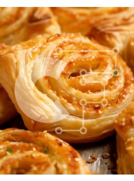 Σετ των 2 Intra Συλλεκτικό Ξύλινο Παζλ Plywood  4mm - Νόστιμα κρουασάν με αλμυρή πινελιά Σε Ξύλινο Κουτί - Διαστάσεις: 10x10 cm – 25 κομμάτια