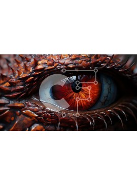 Intra Συλλεκτικό Ξύλινο Παζλ Plywood  4mm - Σαγηνευτική εικόνα του ματιού ενός δράκου με εκπληκτική λεπτομέρεια Σε Ξύλινο Κουτί - Διαστάσεις Puzzle: 10x10 cm – 25 κομμάτια