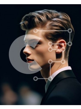 Intra Συλλεκτικό Ξύλινο Παζλ Plywood  4mm - Πορτρέτο άνδρα με μαύρο κοστούμι και λευκό πουκάμισο με σοβαρή έκφραση Σε Ξύλινο Κουτί - Διαστάσεις Puzzle: 10x10 cm – 25 κομμάτια