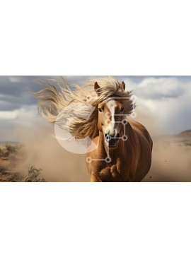 Intra Συλλεκτικό Ξύλινο Παζλ Plywood  4mm - Καφέ άλογο που τρέχει στην έρημο Σε Ξύλινο Κουτί - Διαστάσεις: 10x10 cm – 25 κομμάτια