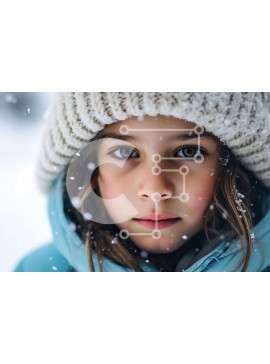 Intra Συλλεκτικό Ξύλινο Παζλ Plywood  4mm - Αξιολάτρευτη εικόνα ενός νεαρού κοριτσιού με χειμερινά ρούχα που παίζει στο χιόνι Σε Ξύλινο Κουτί - Διαστάσεις Puzzle: 10x10 cm – 25 κομμάτια