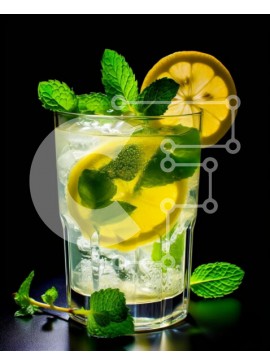 Σετ των 2 Intra Συλλεκτικό Ξύλινο Παζλ Plywood  4mm - Δροσερή και δροσιστική λεμονάδα με φύλλα μέντας στην κορυφή Σε Ξύλινο Κουτί - Διαστάσεις: 10x10 cm – 25 κομμάτια