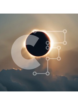 Intra Συλλεκτικό Ξύλινο Παζλ Plywood  4mm - Εκπληκτική εικόνα μιας έκλειψης ηλίου με τον Ήλιο να καλύπτεται εν μέρει από τη Σελήνη Σε Ξύλινο Κουτί - Διαστάσεις Puzzle: 10x10 cm – 25 κομμάτια