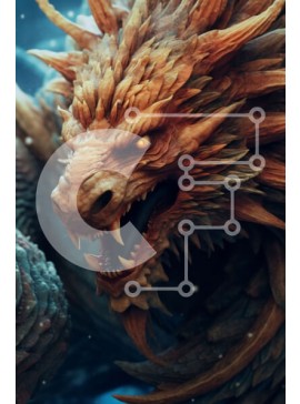 Intra Συλλεκτικό Ξύλινο Παζλ Plywood  4mm - Απόκοσμη εικόνα ενός πλάσματος που μοιάζει με δράκο σε ένα χιονισμένο τοπίο Σε Ξύλινο Κουτί - Διαστάσεις Puzzle: 10x10 cm – 25 κομμάτια