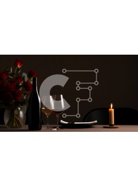 Σετ των 2 Intra Συλλεκτικό Ξύλινο Παζλ Plywood  4mm - Ρομαντικό τραπέζι δείπνου με ποτήρια κρασιού και τριαντάφυλλα Σε Ξύλινο Κουτί - Διαστάσεις: 10x10 cm – 25 κομμάτια