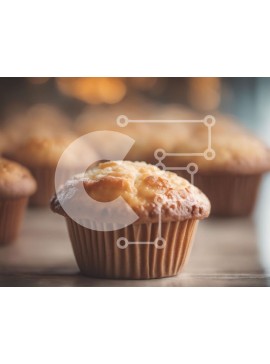 Σετ των 2 Intra Συλλεκτικό Ξύλινο Παζλ Plywood  4mm - Muffins σε ξύλινο τραπέζι με θολό φόντο Σε Ξύλινο Κουτί - Διαστάσεις: 10x10 cm – 25 κομμάτια