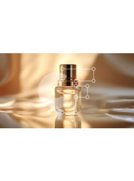 Σετ των 2 Intra Συλλεκτικό Ξύλινο Παζλ Plywood  4mm - Γυαλιστερό άρωμα από χρυσό σε διαφανές γυάλινο μπουκάλι σε γυαλιστερή επιφάνεια Σε Ξύλινο Κουτί - Διαστάσεις: 10x10 cm – 25 κομμάτια