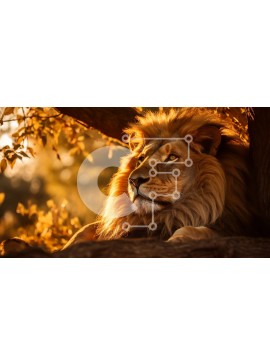 Intra Συλλεκτικό Ξύλινο Παζλ Plywood  4mm - Εκπληκτική εικόνα ενός λιονταριού που χαλαρώνει σε ένα δέντρο Σε Ξύλινο Κουτί - Διαστάσεις: 10x10 cm – 25 κομμάτια
