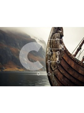 Intra Συλλεκτικό Ξύλινο Παζλ Plywood  4mm - Παραδοσιακό πλοίο Βίκινγκ στο νερό Σε Ξύλινο Κουτί - Διαστάσεις Puzzle: 10x10 cm – 25 κομμάτια