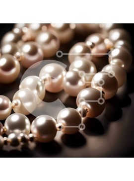 Σετ των 2 Intra Συλλεκτικό Ξύλινο Παζλ Plywood  4mm - Κομψή και εκλεπτυσμένη εικόνα λευκών μαργαριταριών σε μαύρο φόντο Σε Ξύλινο Κουτί - Διαστάσεις: 10x10 cm – 25 κομμάτια