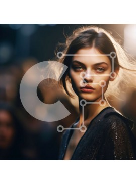 Σετ των 2 Intra Συλλεκτικό Ξύλινο Παζλ Plywood  4mm - Κομψό μοντέλο με μαύρο φόρεμα στο Runway στο Fashion Show Σε Ξύλινο Κουτί - Διαστάσεις: 10x10 cm – 25 κομμάτια