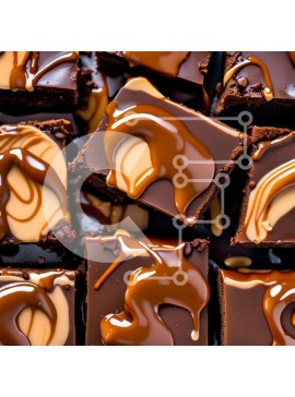 Σετ των 2 Intra Συλλεκτικό Ξύλινο Παζλ Plywood  4mm - Γευστική εικόνα από μπράουνις σοκολάτας με σάλτσα καραμέλας Σε Ξύλινο Κουτί - Διαστάσεις: 10x10 cm – 25 κομμάτια