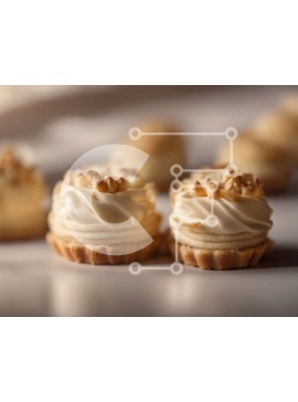 Σετ των 2 Intra Συλλεκτικό Ξύλινο Παζλ Plywood  4mm - Στοίβα από λευκά παγωμένα αρτοσκευάσματα Σε Ξύλινο Κουτί - Διαστάσεις: 10x10 cm – 25 κομμάτια