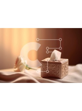 Intra Συλλεκτικό Ξύλινο Παζλ Plywood  4mm - Όμορφα διακοσμημένο κουτί λευκό χαρτομάντιλο με ροζ τριαντάφυλλα Σε Ξύλινο Κουτί - Διαστάσεις Puzzle: 10x10 cm – 25 κομμάτια