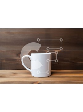 Intra Συλλεκτικό Ξύλινο Παζλ Plywood  4mm - Λευκή κεραμική κούπα σε ξύλινο τραπέζι Σε Ξύλινο Κουτί - Διαστάσεις Puzzle: 10x10 cm – 25 κομμάτια