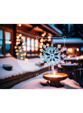 Intra Συλλεκτικό Ξύλινο Παζλ Plywood  4mm - Χειμερινή διακόσμηση με κεριά σε εξωτερικό χώρο τραπεζαρίας Σε Ξύλινο Κουτί - Διαστάσεις Puzzle: 10x10 cm – 25 κομμάτια