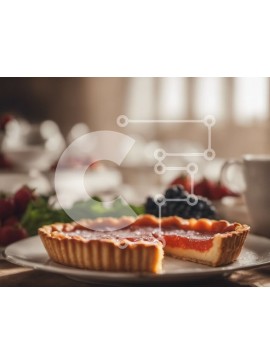 Σετ των 2 Intra Συλλεκτικό Ξύλινο Παζλ Plywood  4mm - Φέτα τάρτας φράουλας με καφέ σε λευκό πιάτο Σε Ξύλινο Κουτί - Διαστάσεις: 10x10 cm – 25 κομμάτια