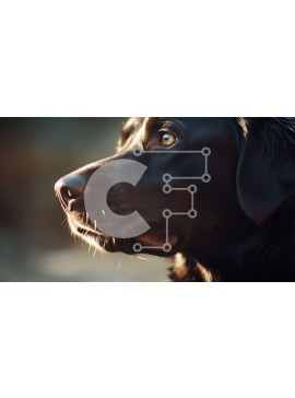 Intra Συλλεκτικό Ξύλινο Παζλ Plywood  4mm - Μαύρος σκύλος Labrador Retriever με γερμένο κεφάλι Σε Ξύλινο Κουτί - Διαστάσεις: 10x10 cm – 25 κομμάτια