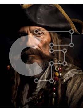 Intra Συλλεκτικό Ξύλινο Παζλ Plywood  4mm - Σοβαρός πειρατής με πλήρη στολή και εξοπλισμό Σε Ξύλινο Κουτί - Διαστάσεις Puzzle: 10x10 cm – 25 κομμάτια