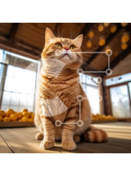 Intra Συλλεκτικό Ξύλινο Παζλ Plywood  4mm - Αξιολάτρευτη εικόνα μιας πορτοκαλί τιγρέ γάτας που κοιτάζει την κάμερα Σε Ξύλινο Κουτί - Διαστάσεις: 10x10 cm – 25 κομμάτια