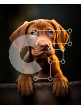 Σετ των 2 Intra Συλλεκτικό Ξύλινο Παζλ Plywood  4mm - Περίεργο καφέ κουτάβι με αφράτη γούνα και μπλε μάτια Σε Ξύλινο Κουτί - Διαστάσεις: 10x10 cm – 25 κομμάτια