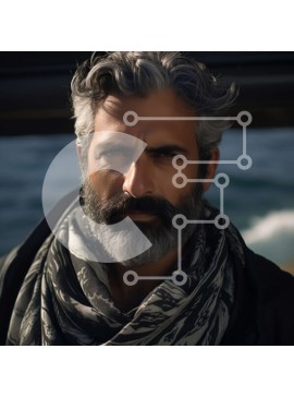 Intra Συλλεκτικό Ξύλινο Παζλ Plywood  4mm - Κομψός άνδρας που στέκεται δίπλα στον ωκεανό Σε Ξύλινο Κουτί - Διαστάσεις Puzzle: 10x10 cm – 25 κομμάτια