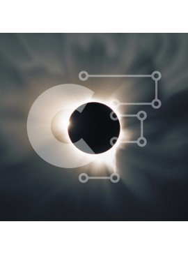 Intra Συλλεκτικό Ξύλινο Παζλ Plywood  4mm - Μυστηριώδης ασπρόμαυρη εικόνα μιας έκλειψης ηλίου Σε Ξύλινο Κουτί - Διαστάσεις: 10x10 cm – 25 κομμάτια