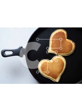 Σετ των 2 Intra Συλλεκτικό Ξύλινο Παζλ Plywood  4mm - Τηγανίτες σε σχήμα καρδιάς σε τηγάνι Σε Ξύλινο Κουτί - Διαστάσεις: 10x10 cm – 25 κομμάτια