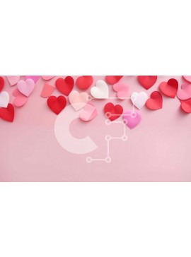 Intra Συλλεκτικό Ξύλινο Παζλ Plywood  4mm - Ροζ καρδιά φόντο για την Ημέρα του Αγίου Βαλεντίνου ή εκδηλώσεις με θέμα την αγάπη Σε Ξύλινο Κουτί - Διαστάσεις Puzzle: 10x10 cm – 25 κομμάτια