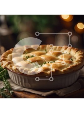 Σετ των 2 Intra Συλλεκτικό Ξύλινο Παζλ Plywood  4mm - Καταπληκτική εικόνα μιας σπιτικής πίτας με κοτόπιτα Σε Ξύλινο Κουτί - Διαστάσεις: 10x10 cm – 25 κομμάτια