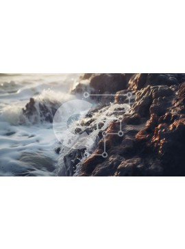 Intra Συλλεκτικό Ξύλινο Παζλ Plywood  4mm - Ocean Waves και σανίδες του σερφ στην παραλία Σε Ξύλινο Κουτί - Διαστάσεις: 10x10 cm – 25 κομμάτια