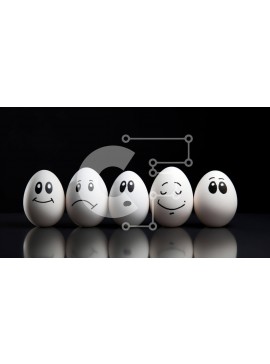 Intra Συλλεκτικό Ξύλινο Παζλ Plywood  4mm - Σειρά αυγών με διαφορετικές εκφράσεις Σε Ξύλινο Κουτί - Διαστάσεις Puzzle: 10x10 cm – 25 κομμάτια