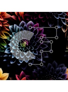 Intra Συλλεκτικό Ξύλινο Παζλ Plywood  4mm - Ζωντανή σύνθεση λουλουδιών σε μαύρο φόντο Σε Ξύλινο Κουτί - Διαστάσεις: 10x10 cm – 25 κομμάτια