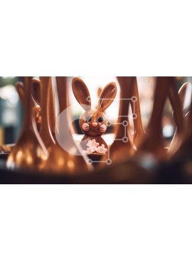 Intra Συλλεκτικό Ξύλινο Παζλ Plywood  4mm - Ειδώλιο Πασχαλινό λαγουδάκι με ξύλινα κουτάλια Σε Ξύλινο Κουτί - Διαστάσεις: 10x10 cm – 25 κομμάτια