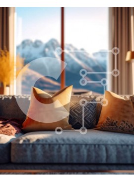 Intra Συλλεκτικό Ξύλινο Παζλ Plywood  4mm - Εκπληκτικό σαλόνι με θέα στα βουνά Σε Ξύλινο Κουτί - Διαστάσεις Puzzle: 10x10 cm – 25 κομμάτια