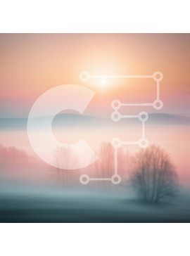 Intra Συλλεκτικό Ξύλινο Παζλ Plywood  4mm - Όμορφη εικόνα ενός ομιχλώδους τοπίου στο ηλιοβασίλεμα Σε Ξύλινο Κουτί - Διαστάσεις: 10x10 cm – 25 κομμάτια