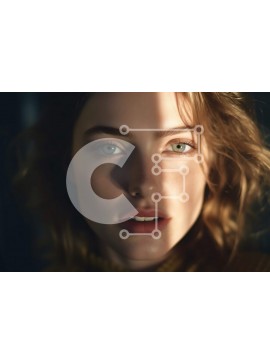 Intra Συλλεκτικό Ξύλινο Παζλ Plywood  4mm - Σοβαρή ξανθιά γυναίκα με μπλε μάτια με κίτρινο πουλόβερ Σε Ξύλινο Κουτί - Διαστάσεις Puzzle: 10x10 cm – 25 κομμάτια