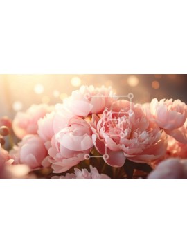 Intra Συλλεκτικό Ξύλινο Παζλ Plywood  4mm - Μπουκέτο με ροζ παιώνιες και άλλα λουλούδια Σε Ξύλινο Κουτί - Διαστάσεις: 10x10 cm – 25 κομμάτια