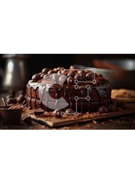 Σετ των 2 Intra Συλλεκτικό Ξύλινο Παζλ Plywood  4mm - Κέικ σοκολάτας με σοκολατένιο ψιλόβροχο - Φωτογραφία Αρχείου Σε Ξύλινο Κουτί - Διαστάσεις: 10x10 cm – 25 κομμάτια